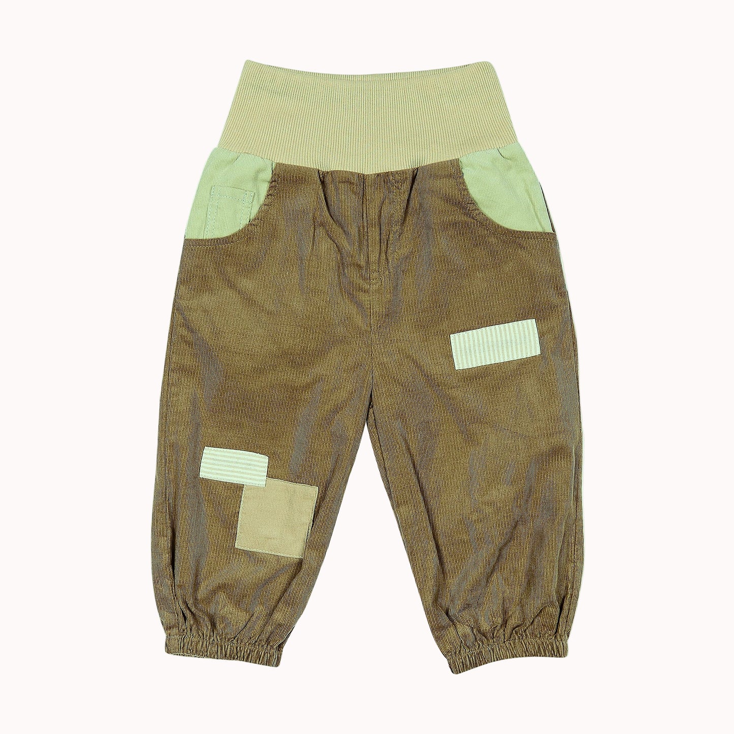 Chorduroy Boys Patchy Pants - Naturals & Browns