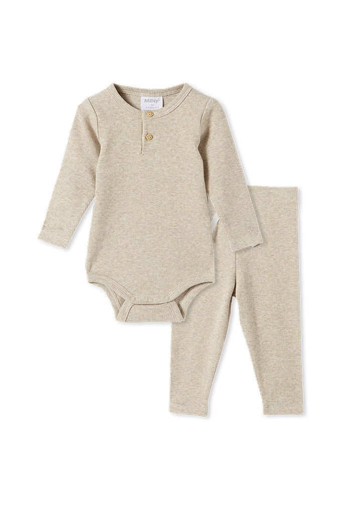 Rib baby Pant - Natural Marle