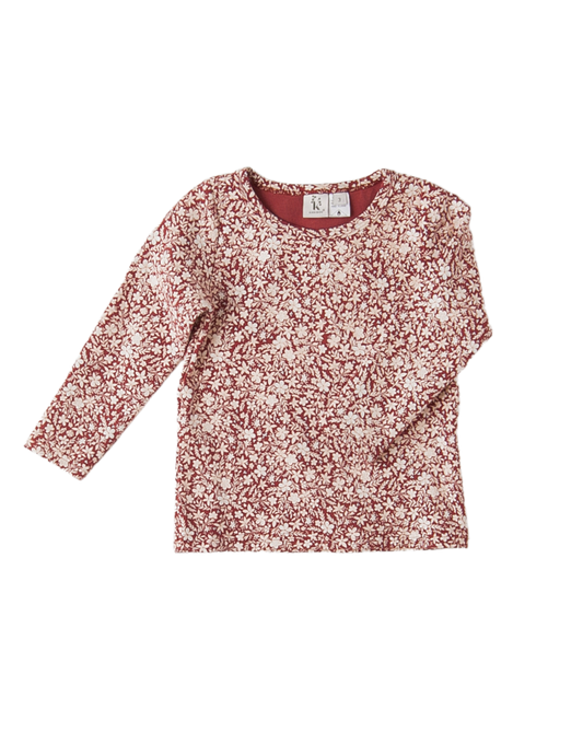 Emily Cotton Top - Red Floral