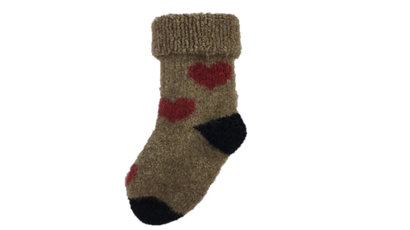 Baby Possum Merino Socks - Hearts