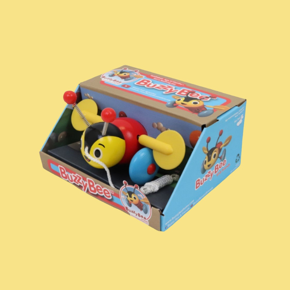 New Zealand's favourite toy since 1940. Toddlers will have hours of fun pulling Buzzy Bee around as he clicks along. Genuine licensed Buzzy Bee toy. The wings turn and it makes a clicking noise as it is pulled along. Brightly coloured. Non-Toxic. Tested to New Zealand/ Australian and EU toy standards Recommended for ages 12 months plus. WARNING: Small parts & long cord