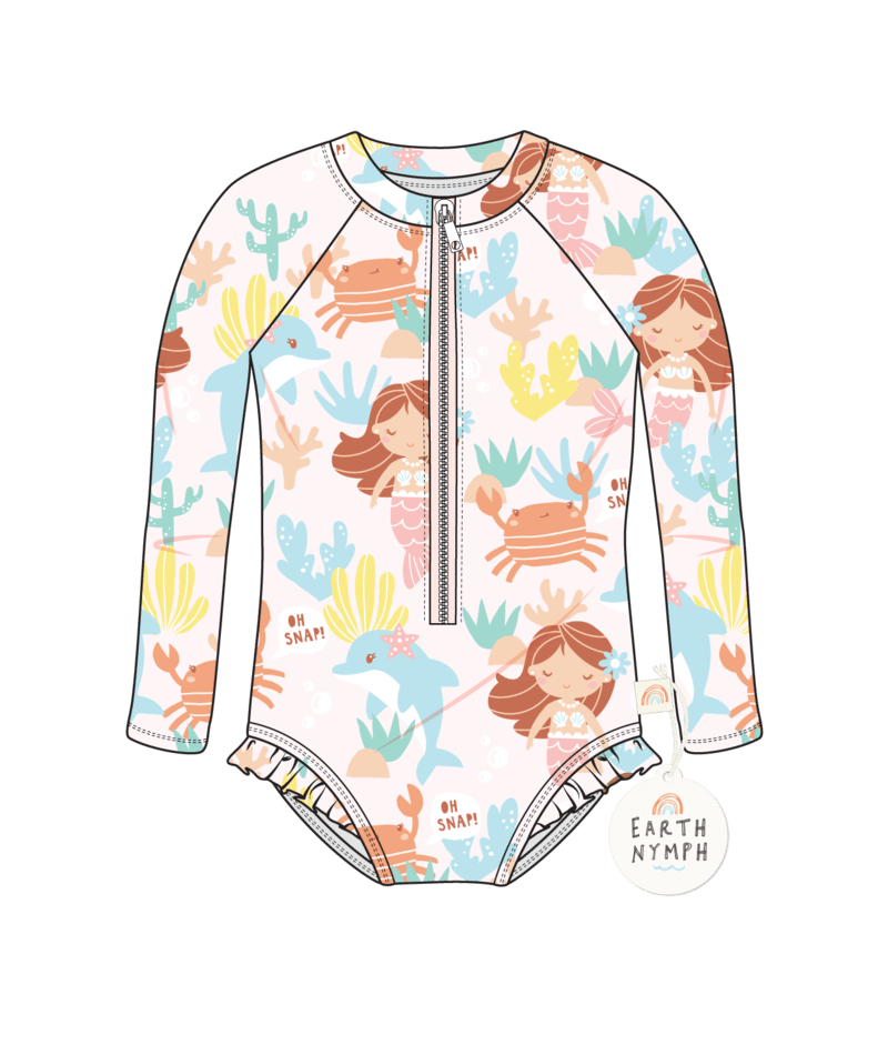 Baby Girls Rash Suit - Seaside