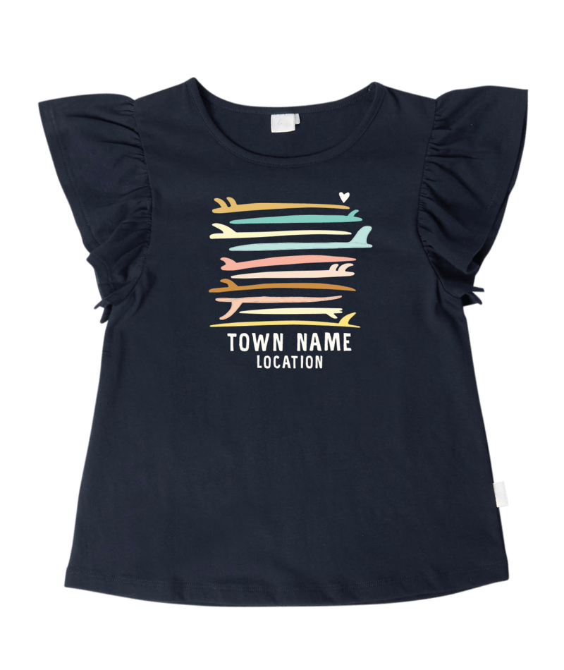 Girls Tee - Board Stack - Navy