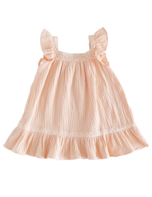 Serenity Muslin Dress - Apricot Cream
