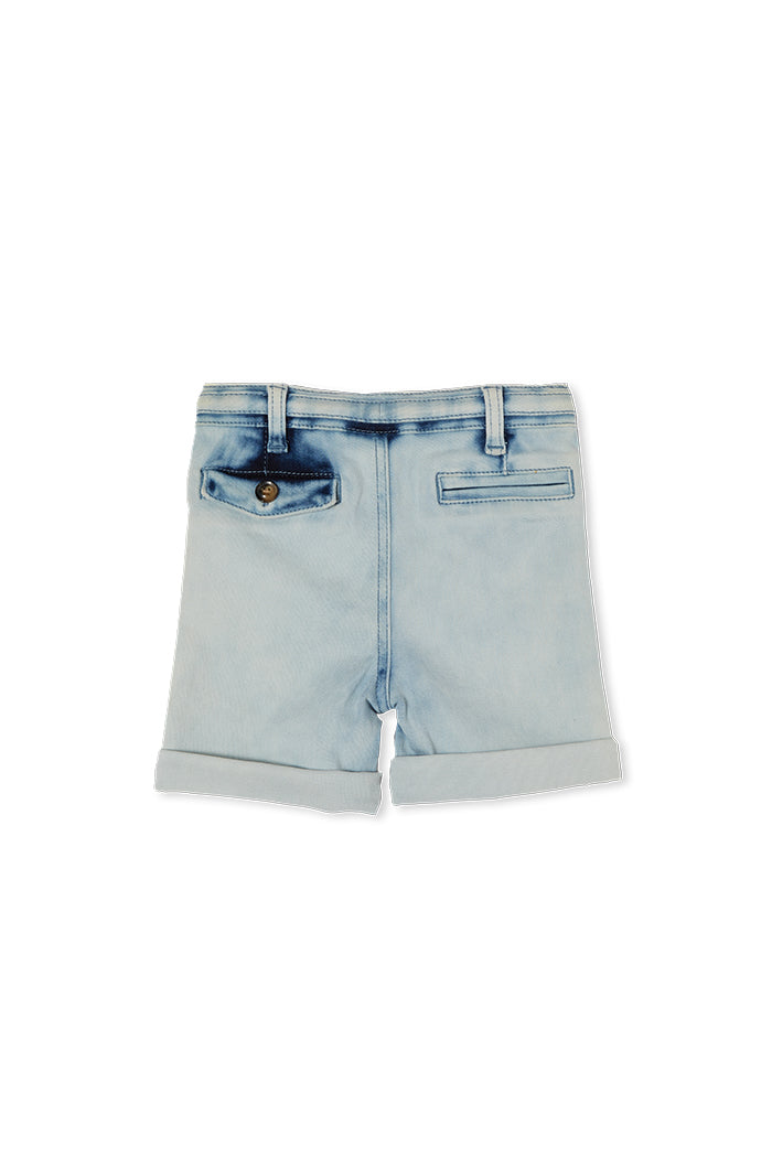 Lightweight Denim Shorts - Light Wash Denim
