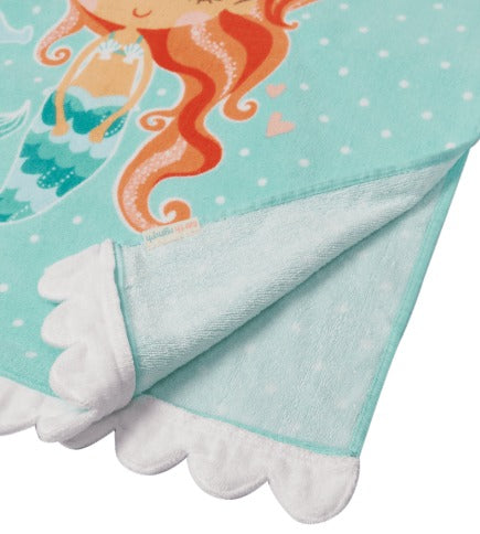 Girls Towel Cape - Under the Sea Mermaid - Aqua