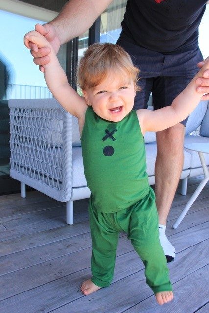 X's and O's Baby Singlet - Artichoke, Blush & Wisteria