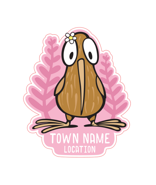 Stickers - Big Eye Kiwi Pink