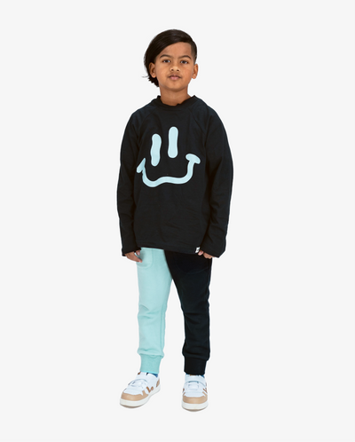 Smile LS Tee - Charcoal