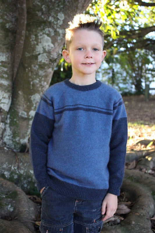 Possum Merino Boys Striped Jumper