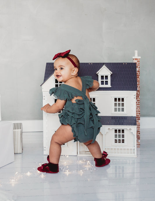 Liliana Muslin Playsuit - Dusty Pine or French Vanilla