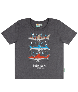 Boys Tee - Shadey Trouble - Grey