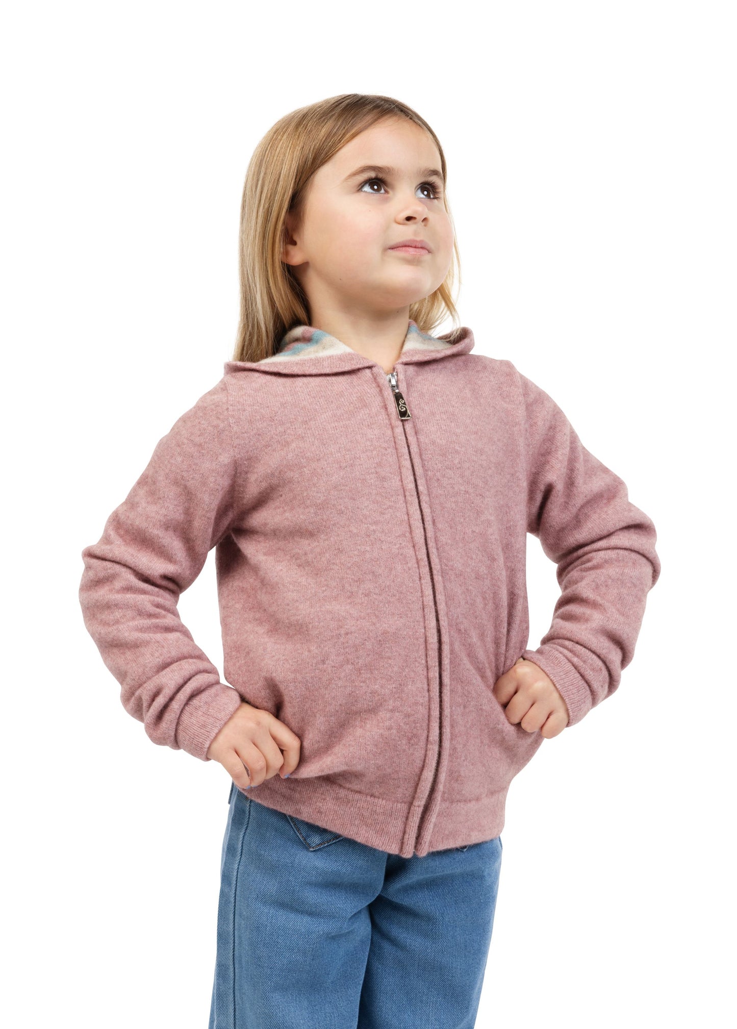 Striped Zip Hoodie - Possum Merino - Lily or Twilight