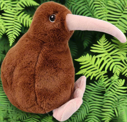 From the Soft Touch Series by Keel Toys this adorable Eco Plush Kiwi is ideal for tiny hands and lots of cuddles. With embroidered eyes it is suitable for 0+
The Kiwi is New Zealand's national icon. They are unusual birds, being unable to fly and having hair-like feathers. They are mainly nocturnal, sniffing out food using their nostrils which are at the end of their long beaks. Being ground-based birds, they are vulnerable to predators and are an endangered species.
