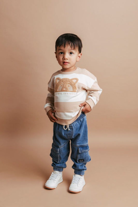 Mascot Crew - Tan and White Stripe