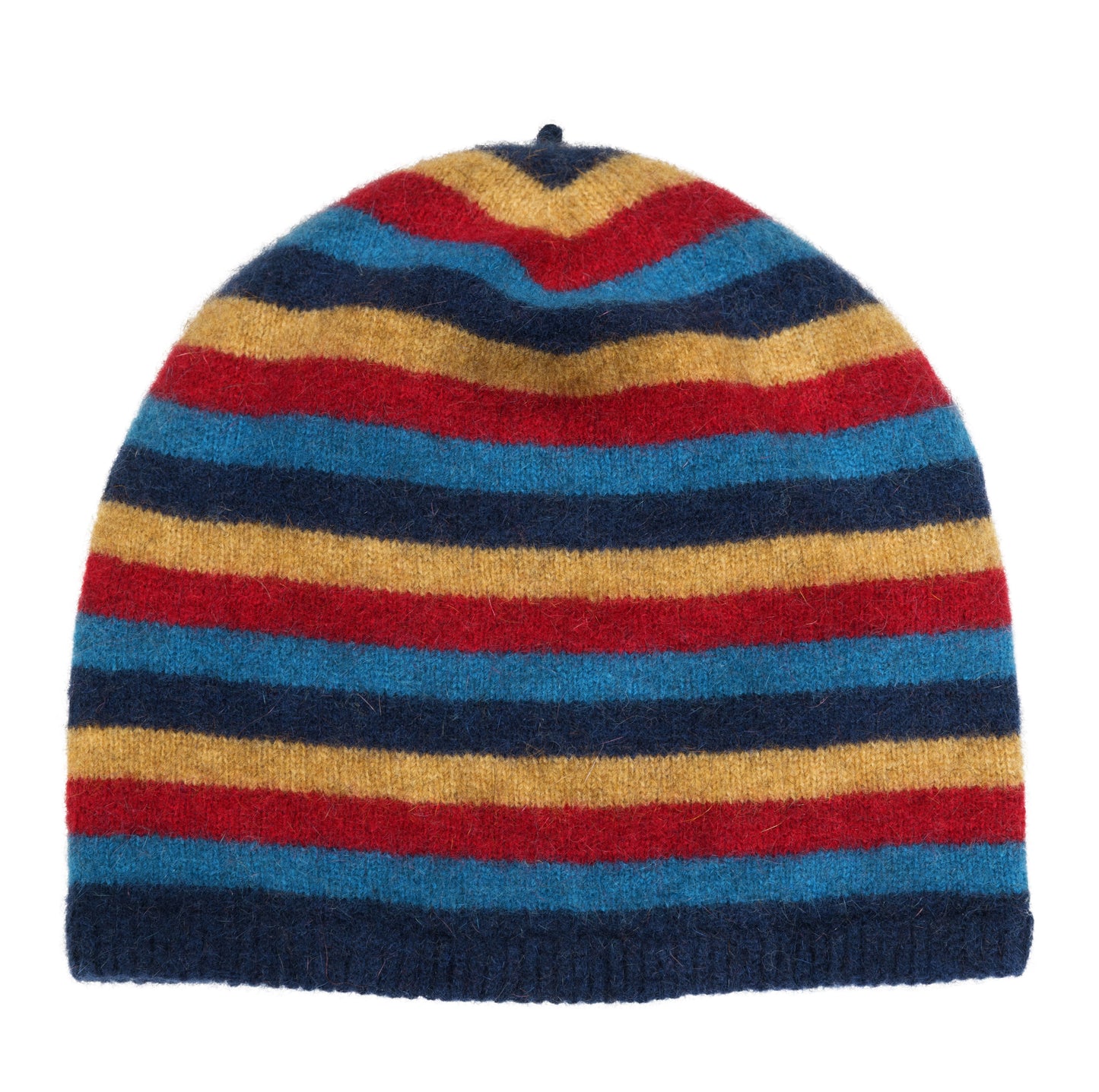 Striped Beanie - possum merino - Lily or Twilight