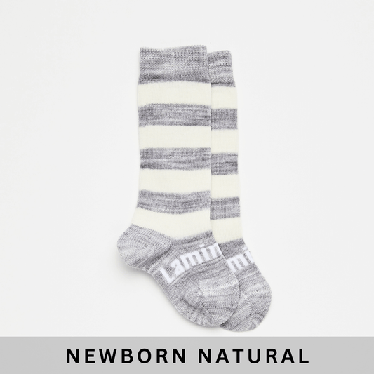 Baby Knee High Merino Socks - Pebble
