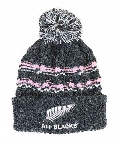 Kids Cable Knit Pom Pom Hat - Charcoal