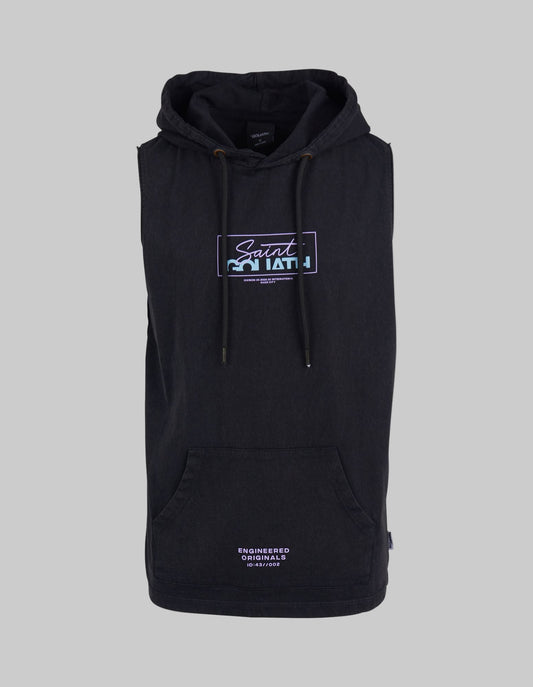 Standard Tank top fit with neon contrast St Goliath prints on both the front and back of the garment. The Glow Sleeveless hoody also offers a self-fabric hood with contrast draw cord. The hem is turned up and finished with twin needle stitching, with branded labeling on the hood and side seam. A Kangaroo Pocket completes this cool summer garment. Sizes 3-7.