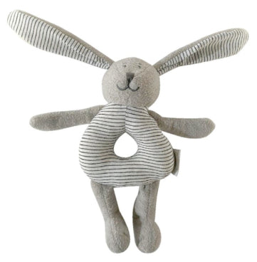 Sweet Grey Bunny Rattle – For Little Kiwis