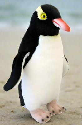 This beautiful 22cm plush toy is part of a collection designed & distributed by Antics of NZ. Featuring Native Birds, Reptiles, Marine Mammals of New Zealand with their authentic recorded sound to hear at the push of a button! Age 3+ Native to NZ the Hoiho can be found on the southeast coast of the South Island as well as Stewart, Auckland & Campbell Islands.