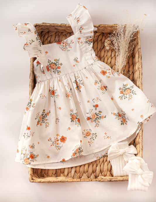 My Little Sunshine Cotton Dress - Spring Blooms