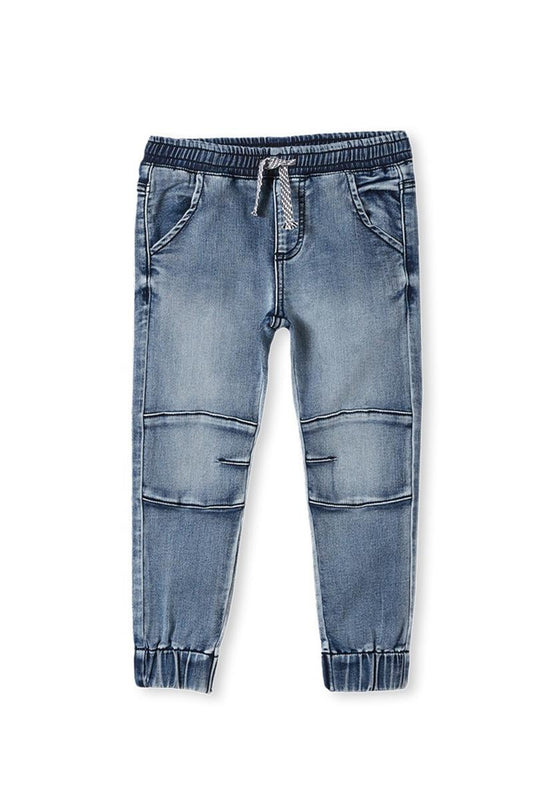 Knit Denim Jogger - Mid Wash