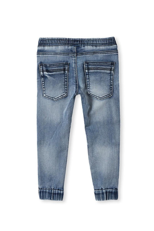 Knit Denim Jogger - Mid Wash