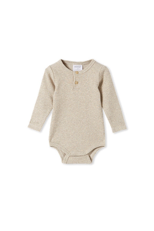 Rib Bubbysuit - Sand Stripe or Natural Marle