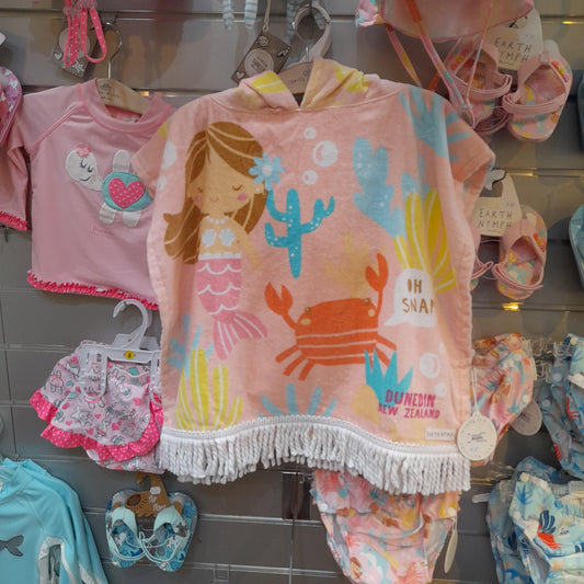 Baby Girls Towel Cape - Seaside - Pink