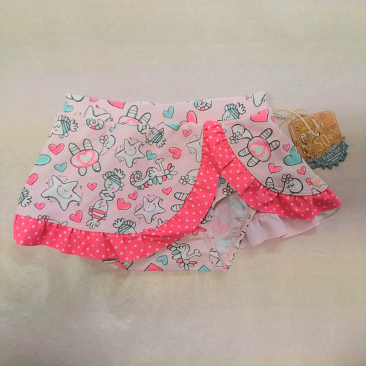 Baby Girls Swim Skirt - Sealife - Pink