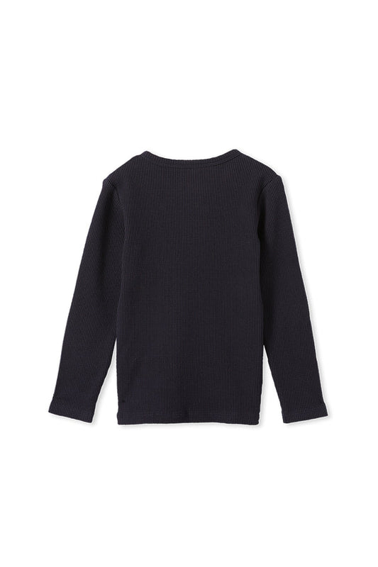 Waffle Henley - Long Sleeve Tee - Navy