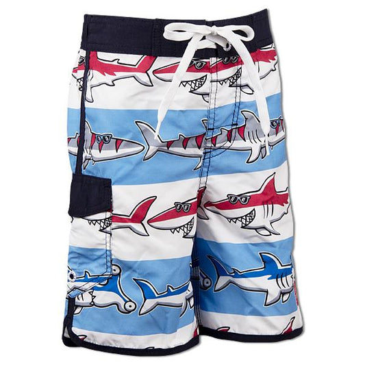 Boys Board Shorts - Here Comes Trouble - Blue