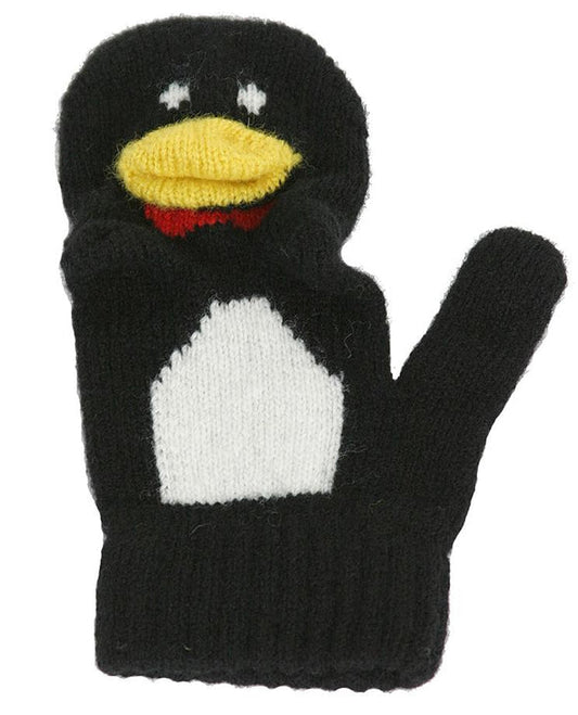 Pure Merino Penguin Mitten - Black