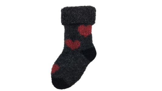 Baby Possum Merino Socks - Hearts