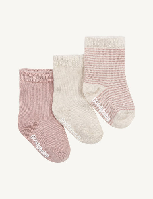 Baby Socks 3 Pack - Chalk/Rose or Chalk/Sky