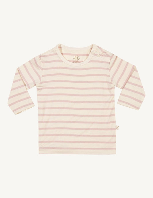 Striped Long Sleeve Top - Chalk/Rose or Chalk/Sky