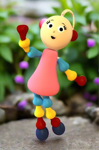 Mary Louis part of the Buzzy Bee Wooden Toy Collection. Mary Lou lives in Rolling Downs along with all her other Buzzy Bee friends. Genuine licensed Buzzy Bee brand toy. Features a cord loop on top so she can be easily carried around. Brightly coloured. Non-Toxic. Tested to New Zealand/ Australian and EU toy standards. Recommended for ages 3 years plus. WARNING: Small Parts Long Cord