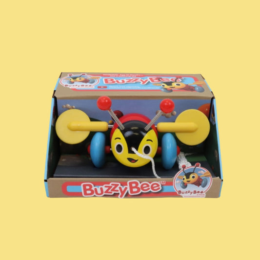 New Zealand's favourite toy since 1940. Toddlers will have hours of fun pulling Buzzy Bee around as he clicks along. Genuine licensed Buzzy Bee toy. The wings turn and it makes a clicking noise as it is pulled along. Brightly coloured. Non-Toxic. Tested to New Zealand/ Australian and EU toy standards Recommended for ages 12 months plus. WARNING: Small parts & long cord