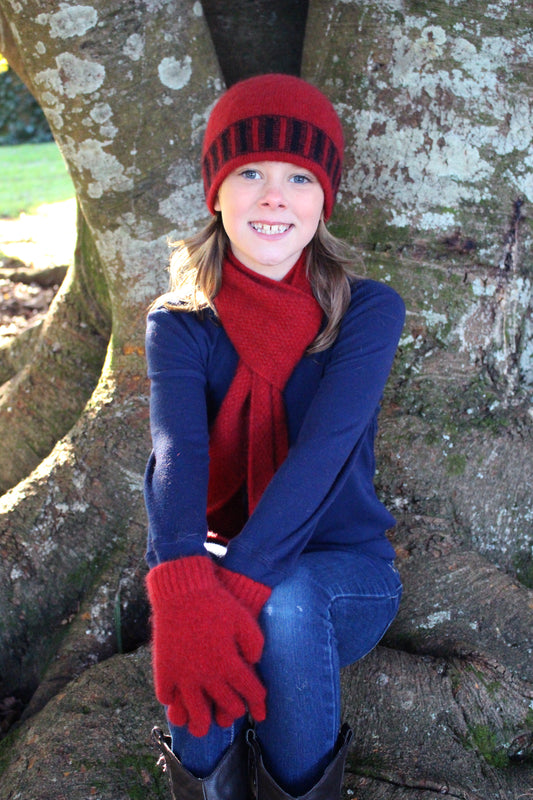 Possum Merino Stripe Trim Beanie
