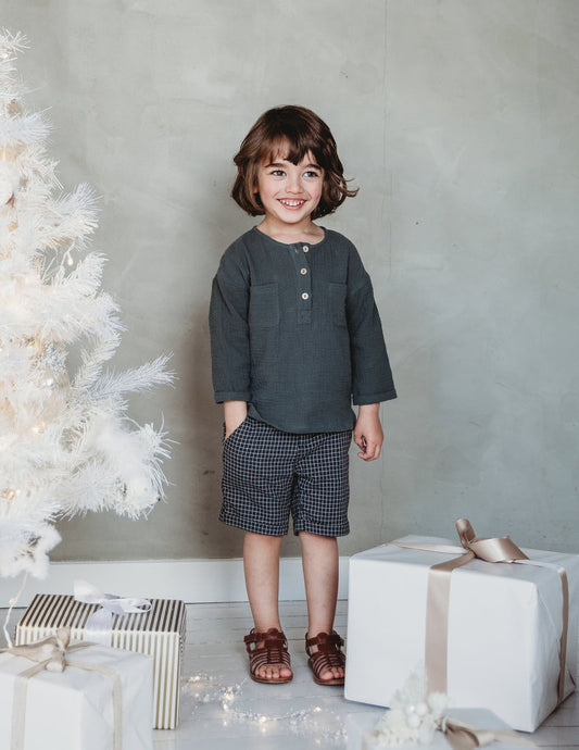 Albert Boys Shorts - Green Grey