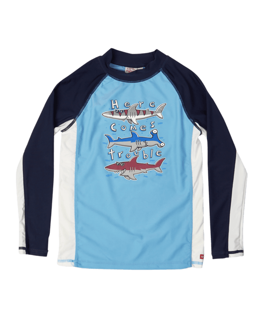 Boys Wet Shirt - Here Comes Trouble - Blue