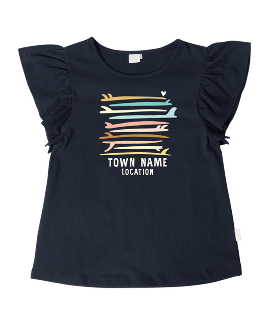 Girls Tee - Board Stack - Navy