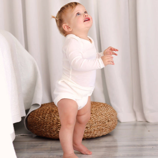 Merino Long Sleeve Vest - Natural