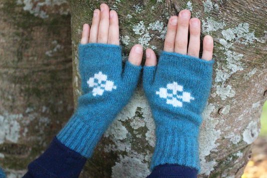 Possum Merino Fingerless Mitten - Teal, Red or Lagoon