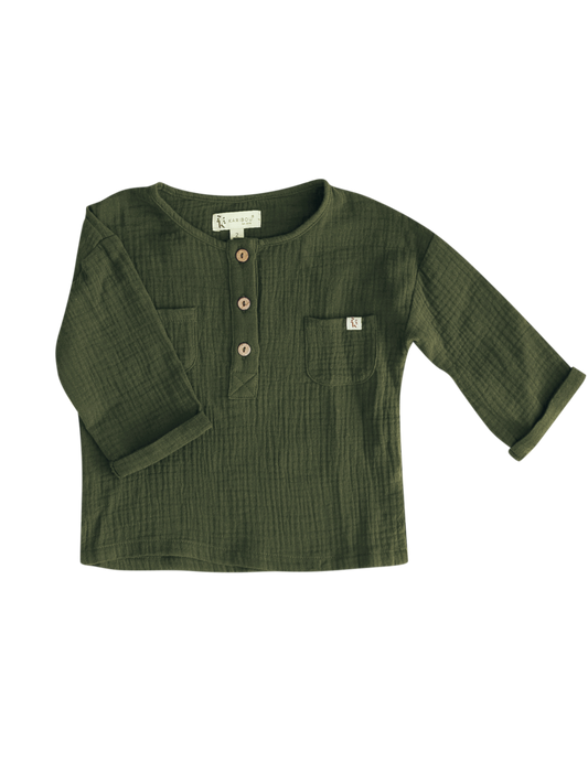 Lucas Boys Muslin Shirt - Fresh Pine