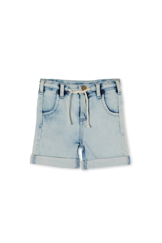 Lightweight Denim Shorts - Light Wash Denim