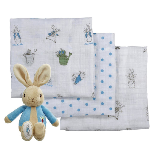 Peter Rabbit - Soft toy & Muslins Gift Set
