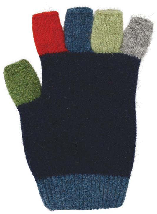 Multi Colour Fingerless Glove