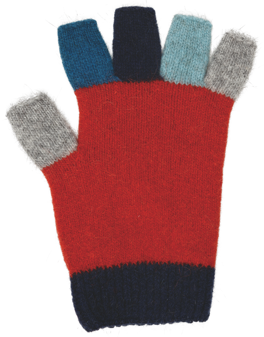 Multi Colour Fingerless Glove